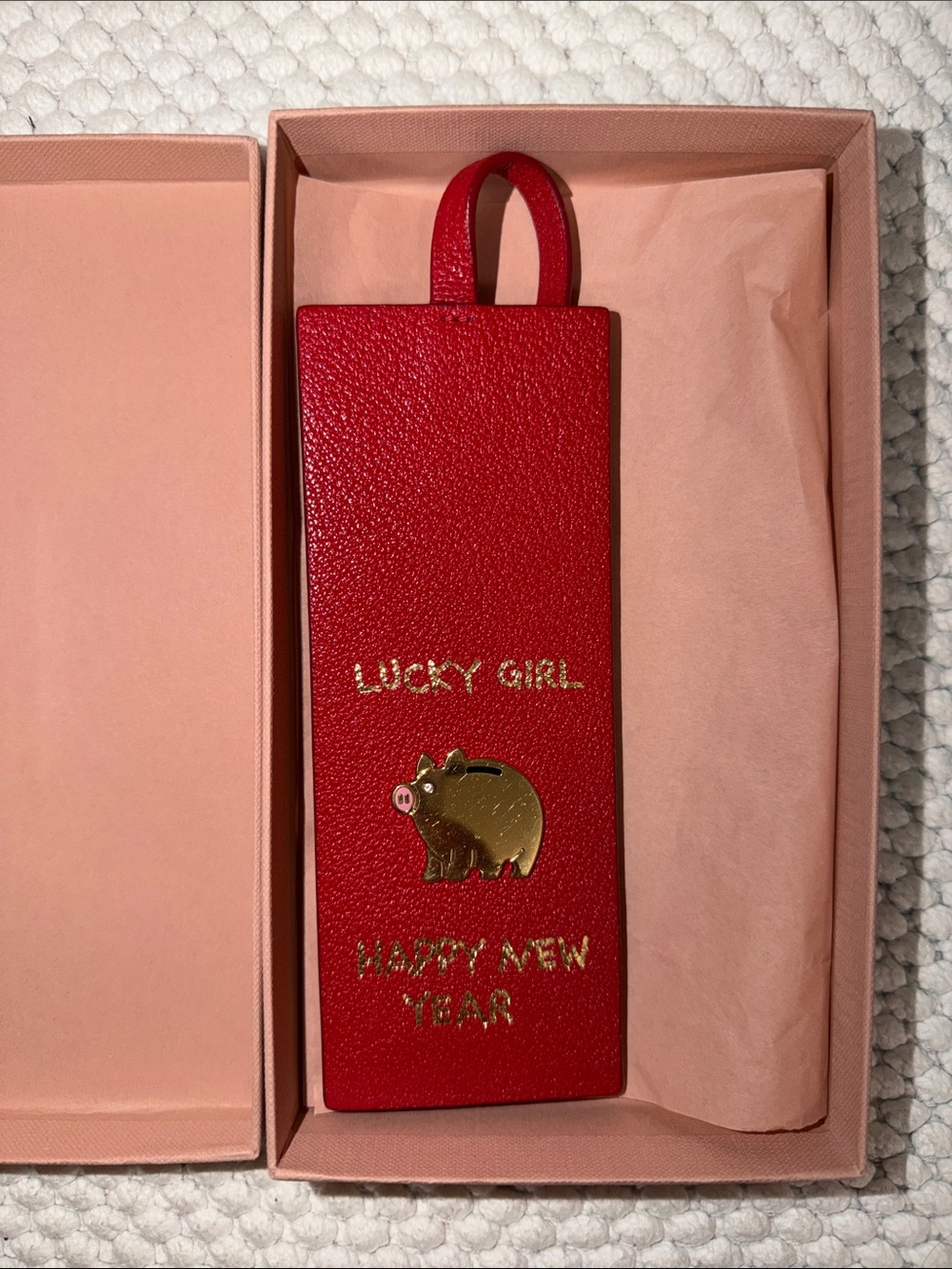 Miu Miu Lucky Girl Pig Happy New Year Leather Bag Charm